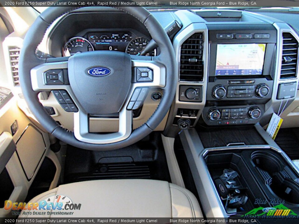 2020 Ford F250 Super Duty Lariat Crew Cab 4x4 Rapid Red / Medium Light Camel Photo #15