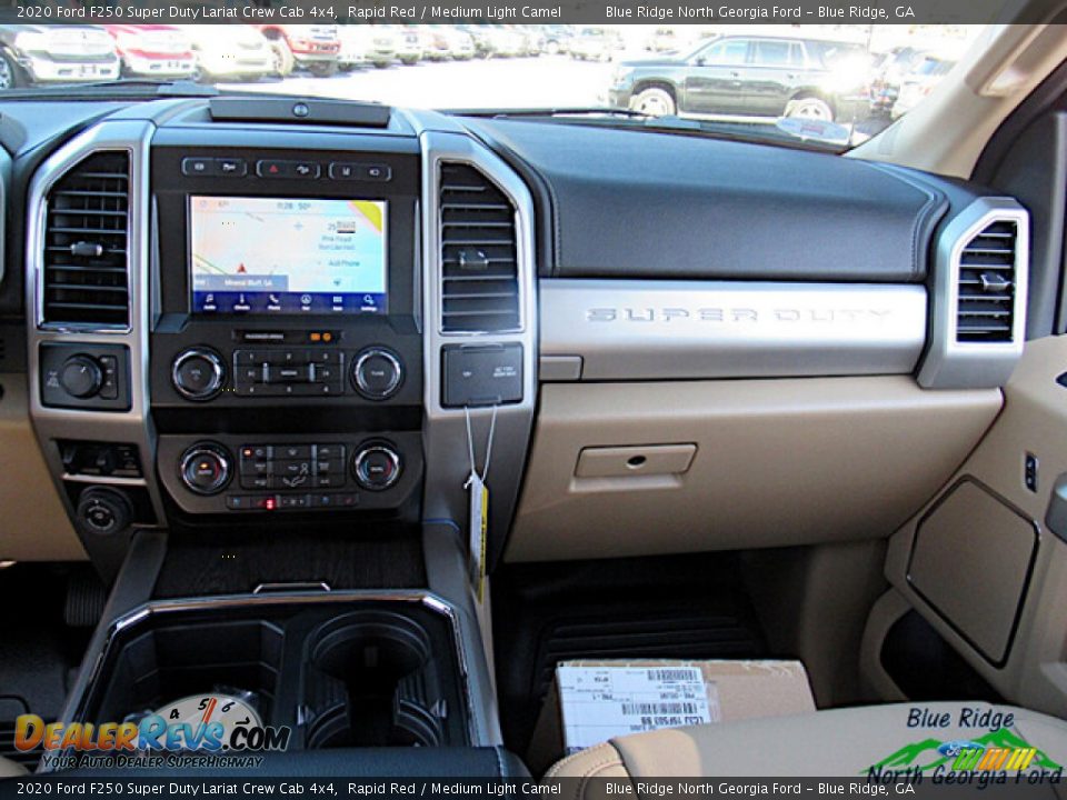 2020 Ford F250 Super Duty Lariat Crew Cab 4x4 Rapid Red / Medium Light Camel Photo #16