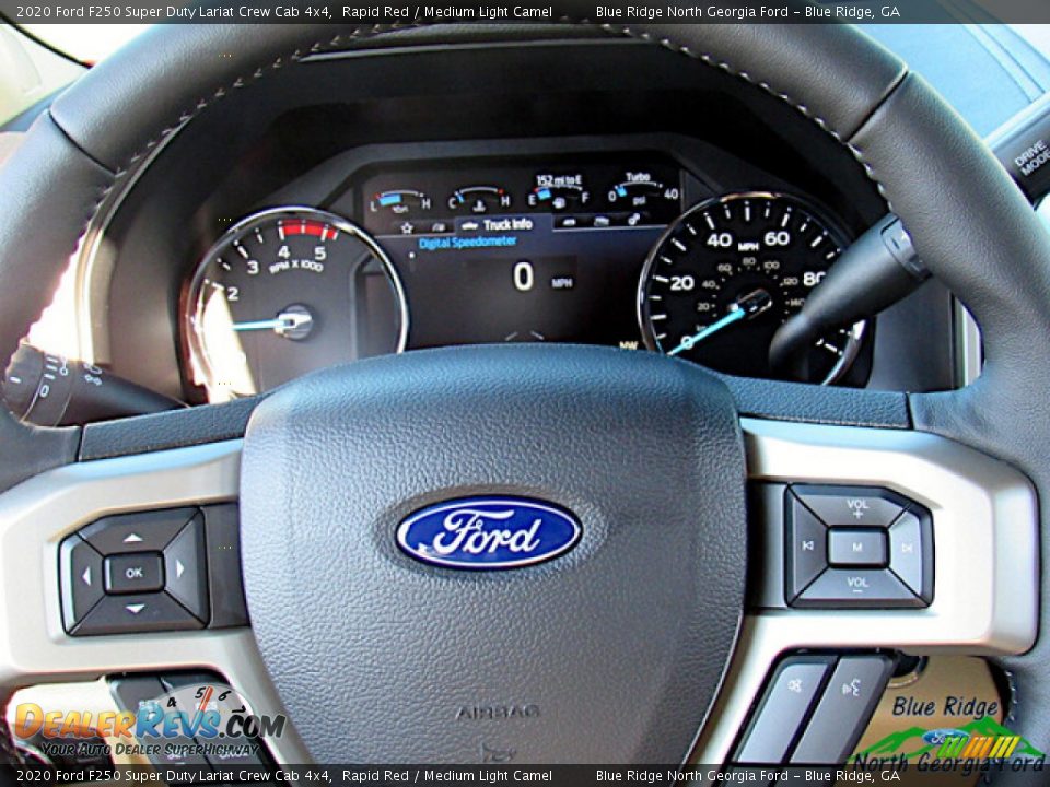 2020 Ford F250 Super Duty Lariat Crew Cab 4x4 Rapid Red / Medium Light Camel Photo #18