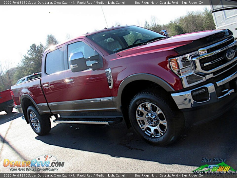 2020 Ford F250 Super Duty Lariat Crew Cab 4x4 Rapid Red / Medium Light Camel Photo #32