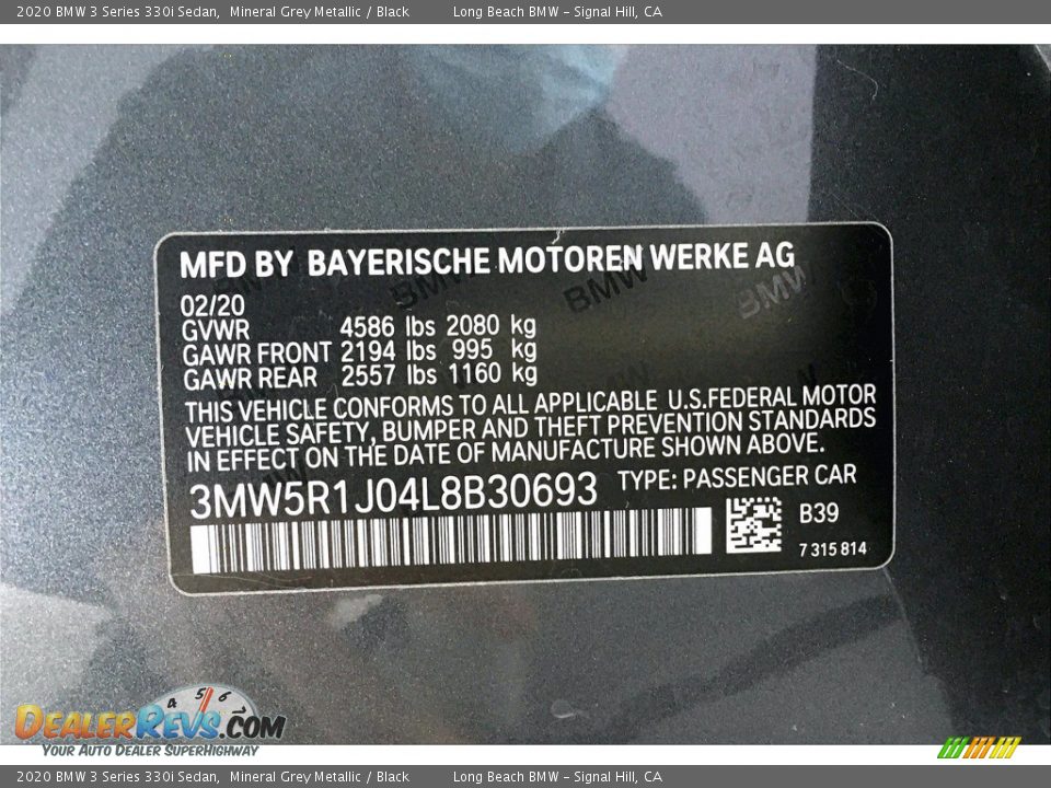 2020 BMW 3 Series 330i Sedan Mineral Grey Metallic / Black Photo #36