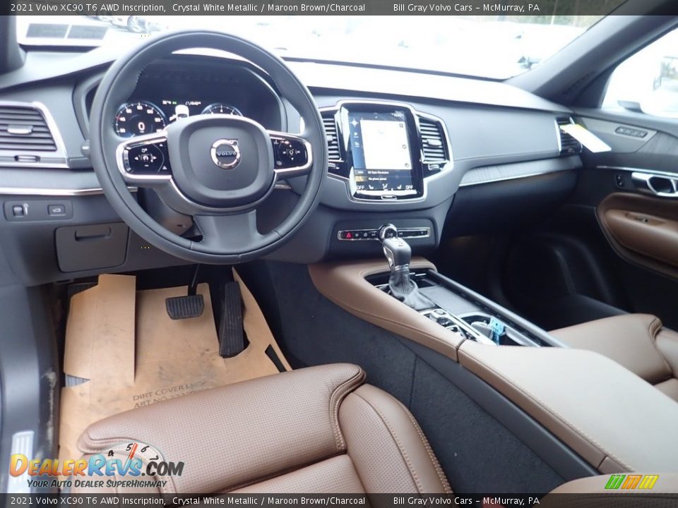 Maroon Brown/Charcoal Interior - 2021 Volvo XC90 T6 AWD Inscription Photo #10