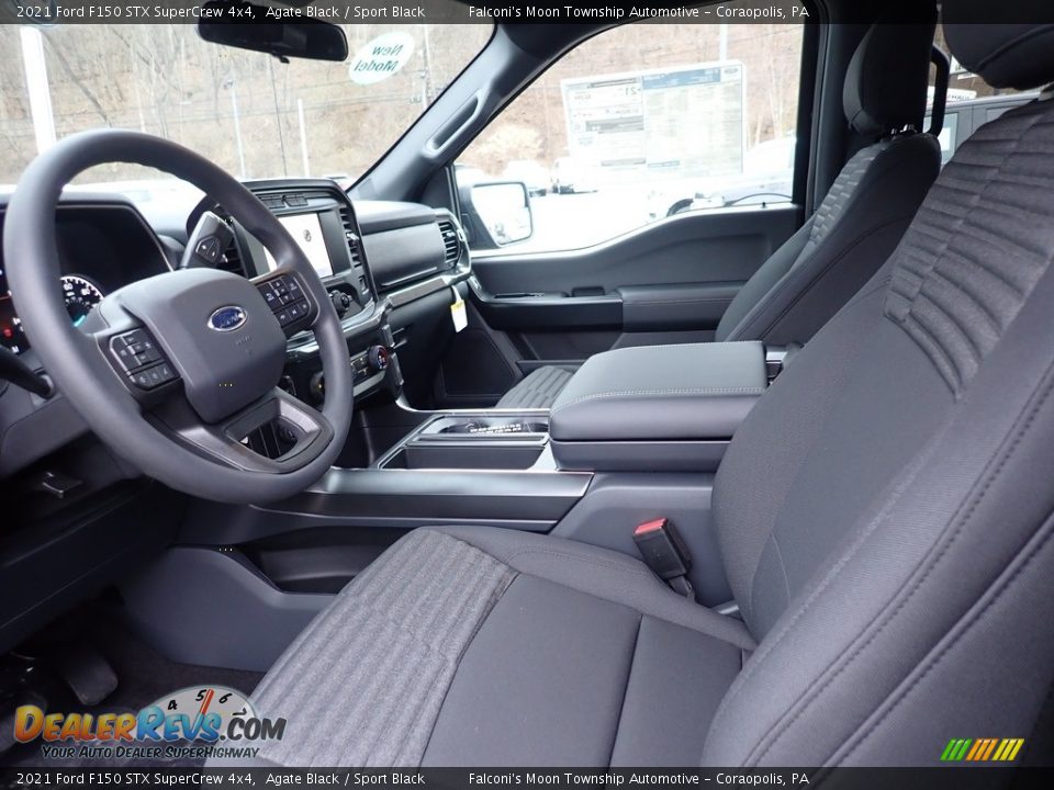 Sport Black Interior - 2021 Ford F150 STX SuperCrew 4x4 Photo #7