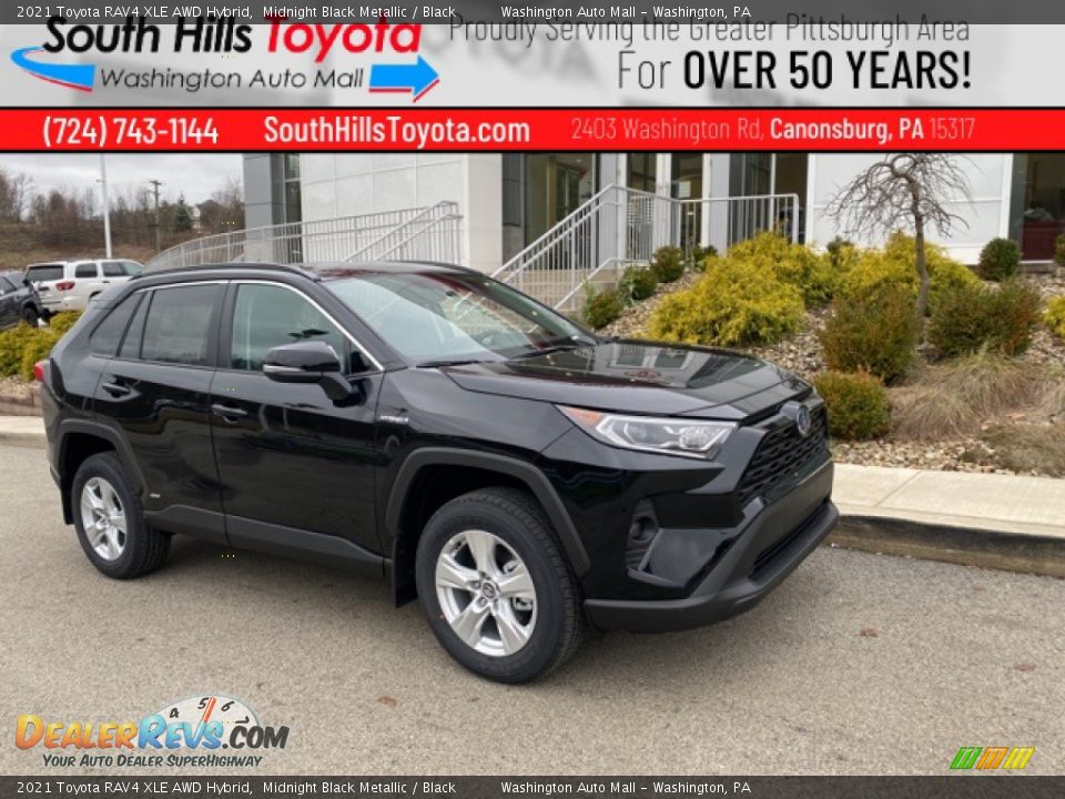 2021 Toyota RAV4 XLE AWD Hybrid Midnight Black Metallic / Black Photo #1