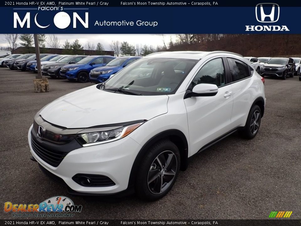 2021 Honda HR-V EX AWD Platinum White Pearl / Gray Photo #1