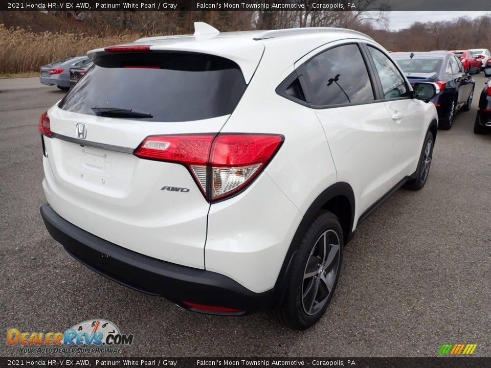 2021 Honda HR-V EX AWD Platinum White Pearl / Gray Photo #6