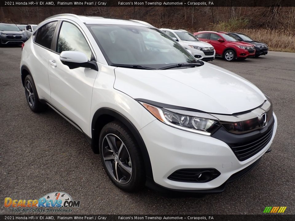 2021 Honda HR-V EX AWD Platinum White Pearl / Gray Photo #7