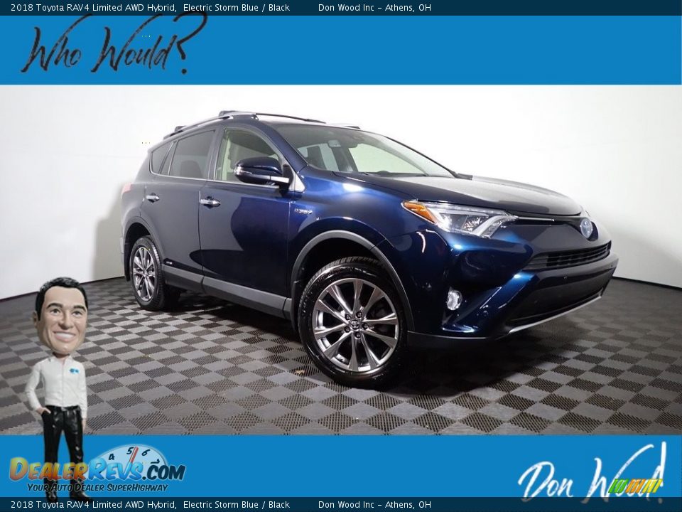2018 Toyota RAV4 Limited AWD Hybrid Electric Storm Blue / Black Photo #1