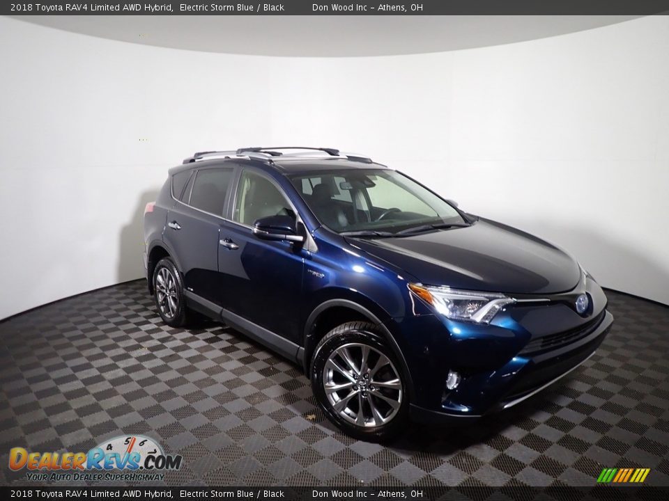 2018 Toyota RAV4 Limited AWD Hybrid Electric Storm Blue / Black Photo #2