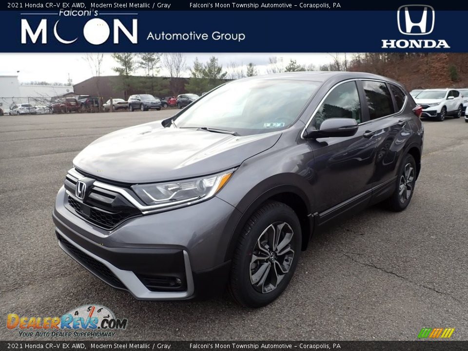 2021 Honda CR-V EX AWD Modern Steel Metallic / Gray Photo #1