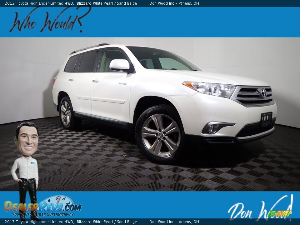 2013 Toyota Highlander Limited 4WD Blizzard White Pearl / Sand Beige Photo #1