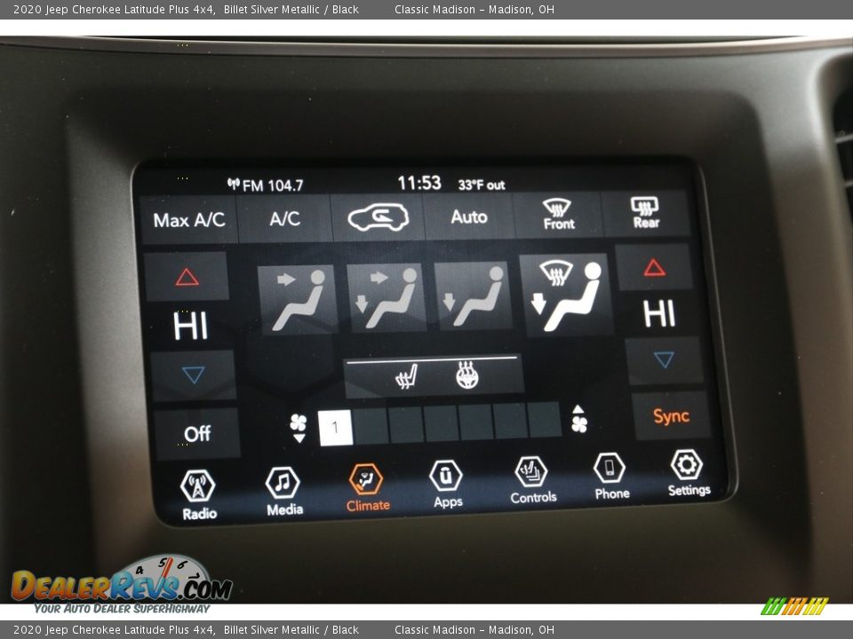 Controls of 2020 Jeep Cherokee Latitude Plus 4x4 Photo #10