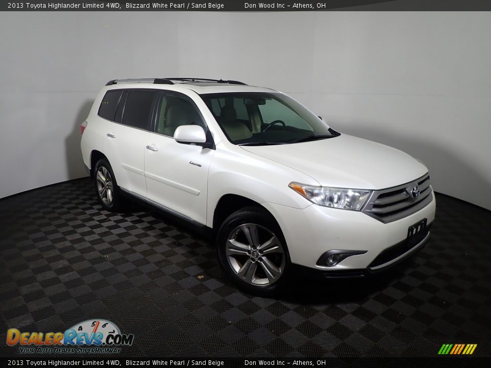 2013 Toyota Highlander Limited 4WD Blizzard White Pearl / Sand Beige Photo #2