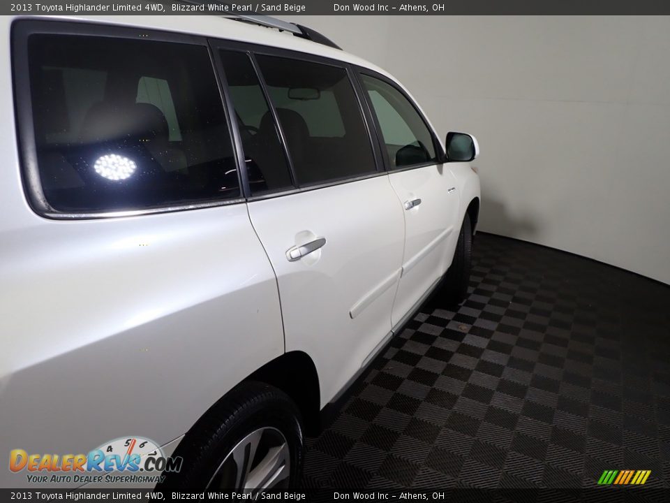 2013 Toyota Highlander Limited 4WD Blizzard White Pearl / Sand Beige Photo #19