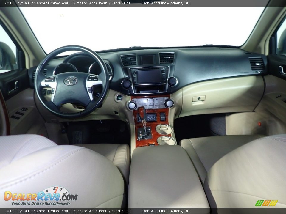 2013 Toyota Highlander Limited 4WD Blizzard White Pearl / Sand Beige Photo #25