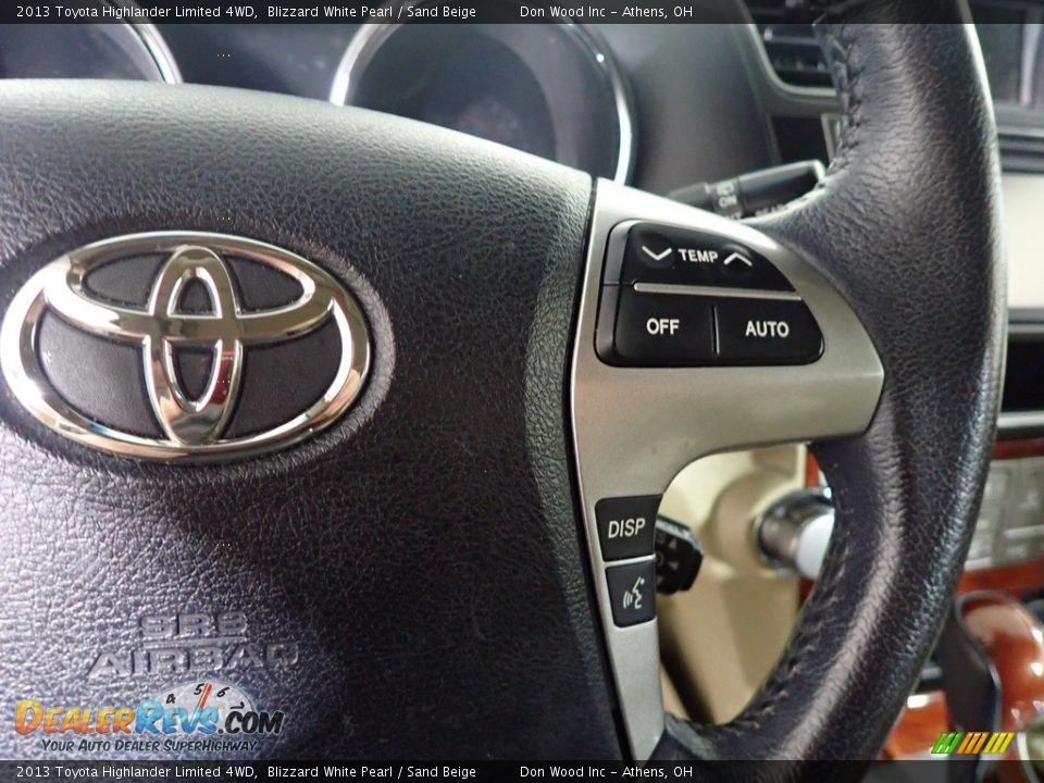 2013 Toyota Highlander Limited 4WD Blizzard White Pearl / Sand Beige Photo #29
