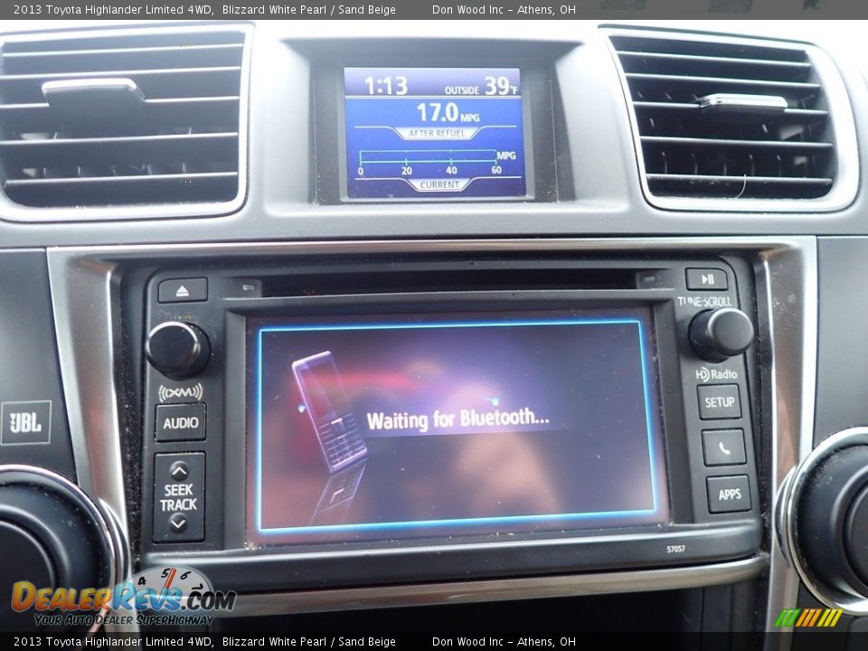 2013 Toyota Highlander Limited 4WD Blizzard White Pearl / Sand Beige Photo #32