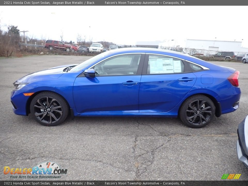 2021 Honda Civic Sport Sedan Aegean Blue Metallic / Black Photo #3