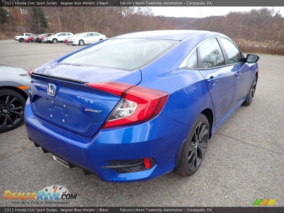 2021 Honda Civic Sport Sedan Aegean Blue Metallic / Black Photo #6