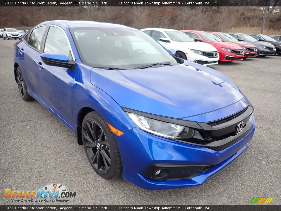 2021 Honda Civic Sport Sedan Aegean Blue Metallic / Black Photo #7