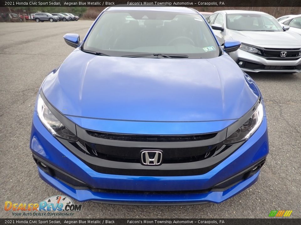 2021 Honda Civic Sport Sedan Aegean Blue Metallic / Black Photo #8