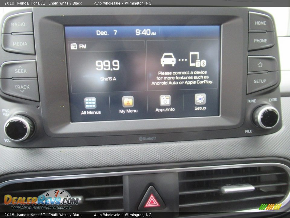 2018 Hyundai Kona SE Chalk White / Black Photo #16