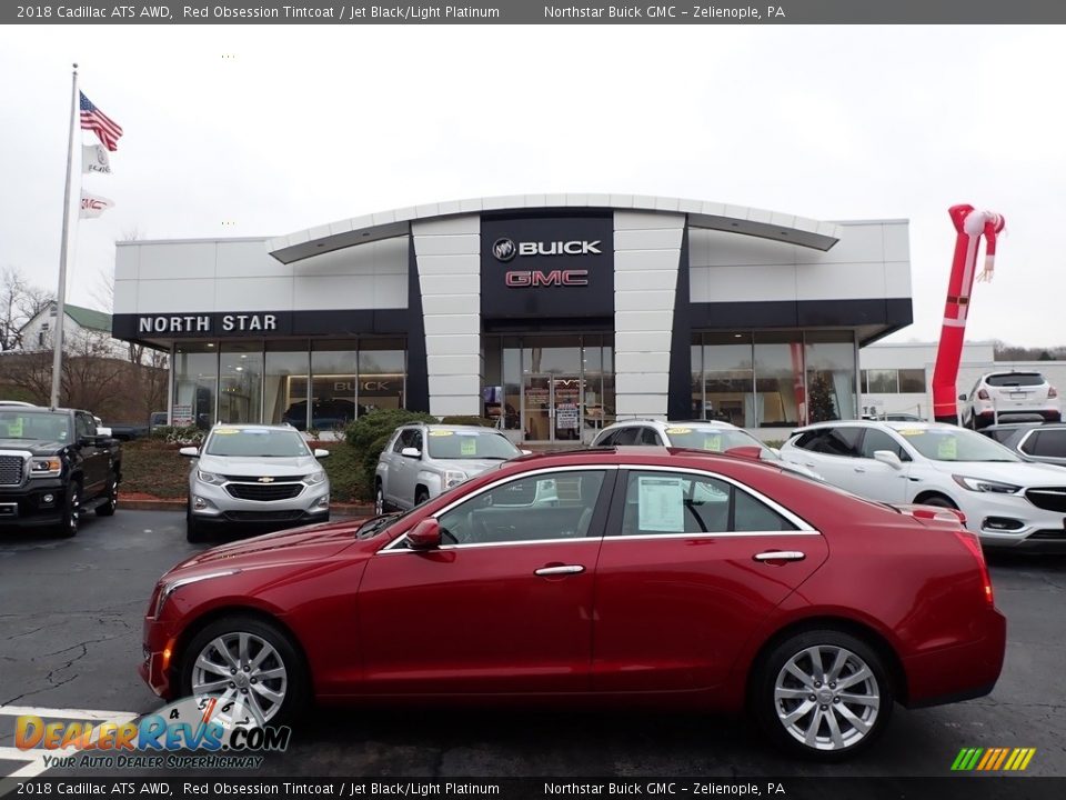 2018 Cadillac ATS AWD Red Obsession Tintcoat / Jet Black/Light Platinum Photo #1