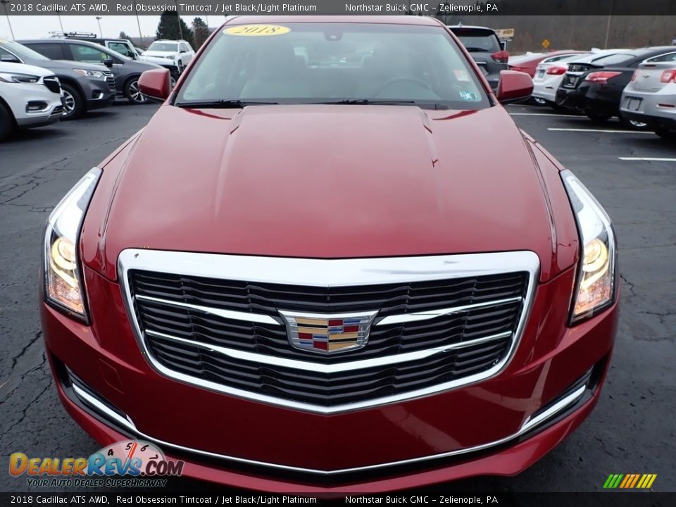 2018 Cadillac ATS AWD Red Obsession Tintcoat / Jet Black/Light Platinum Photo #3