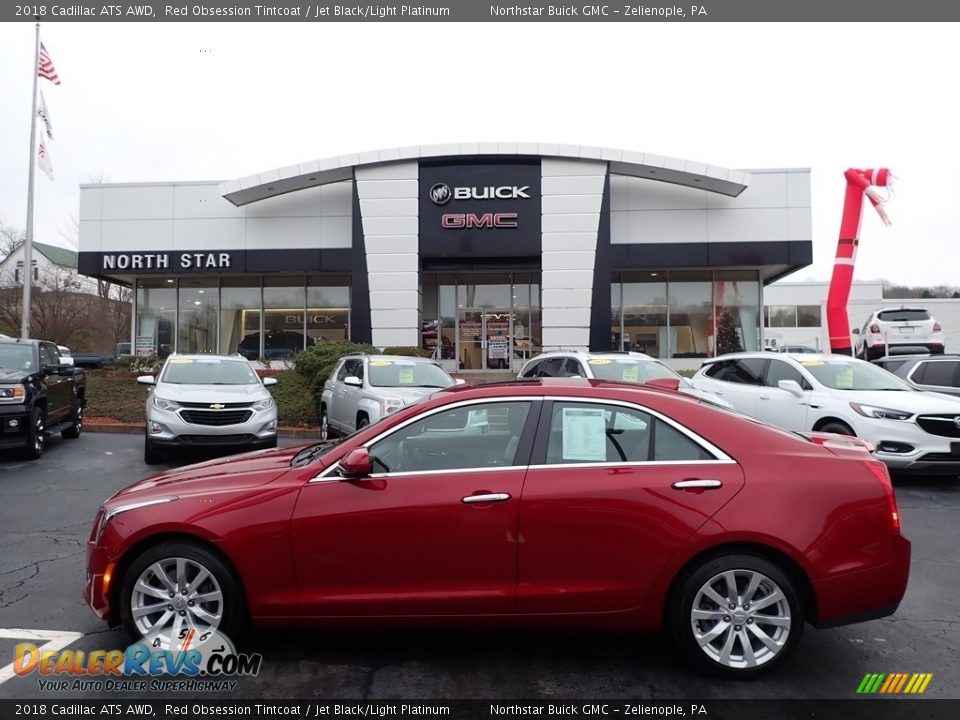 2018 Cadillac ATS AWD Red Obsession Tintcoat / Jet Black/Light Platinum Photo #14