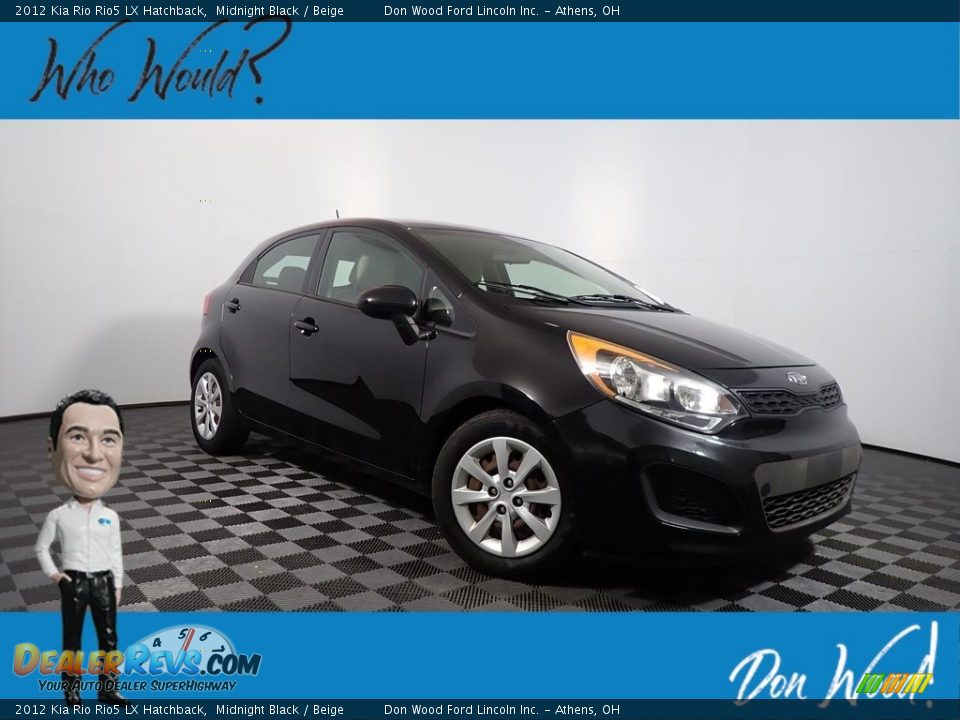 2012 Kia Rio Rio5 LX Hatchback Midnight Black / Beige Photo #1