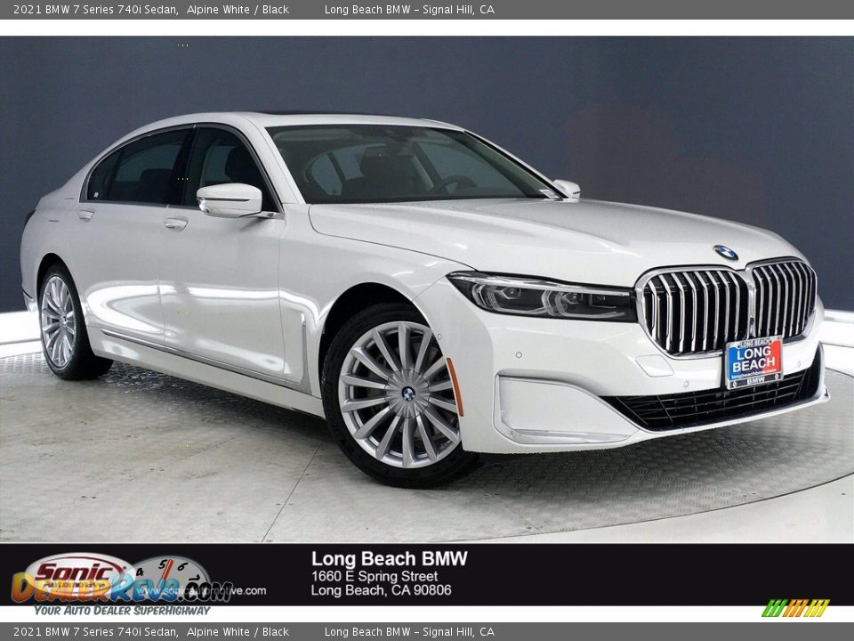 2021 BMW 7 Series 740i Sedan Alpine White / Black Photo #1