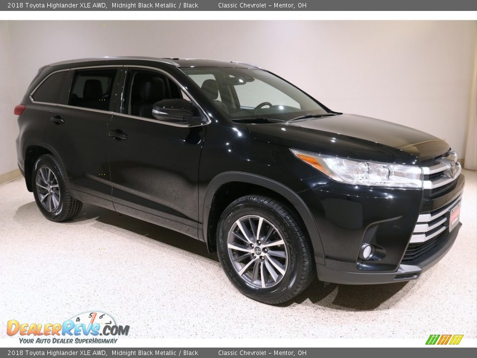 2018 Toyota Highlander XLE AWD Midnight Black Metallic / Black Photo #1