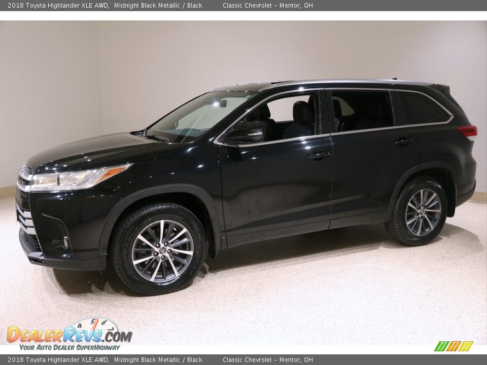 2018 Toyota Highlander XLE AWD Midnight Black Metallic / Black Photo #3