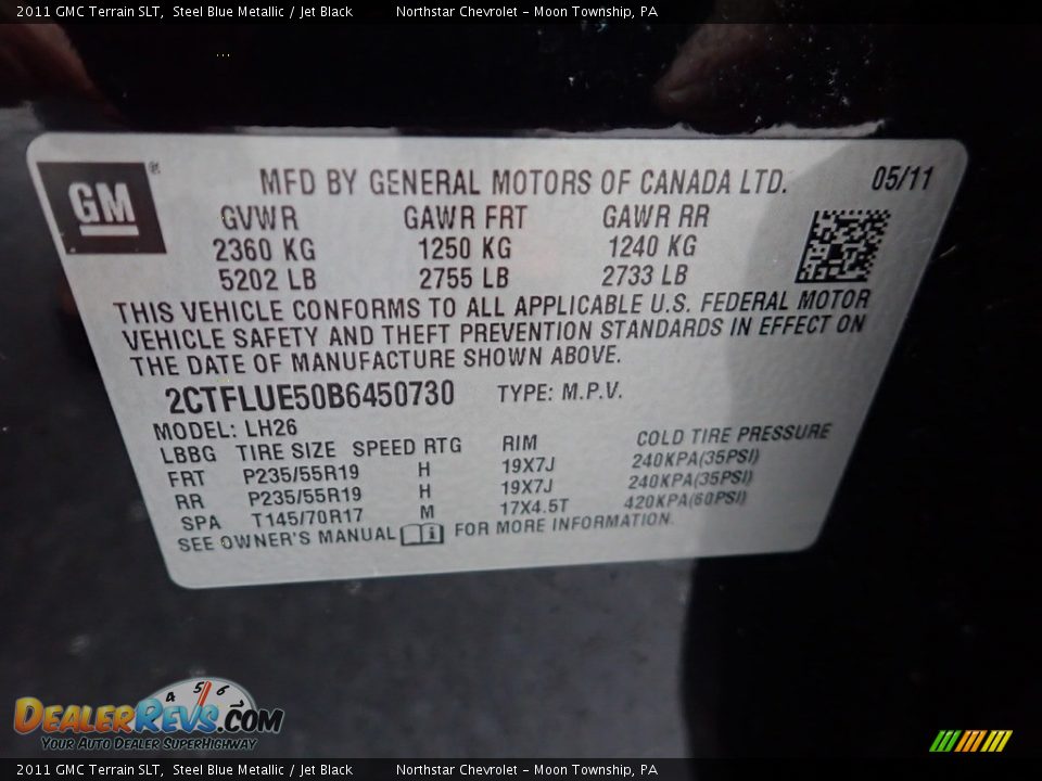 2011 GMC Terrain SLT Steel Blue Metallic / Jet Black Photo #28
