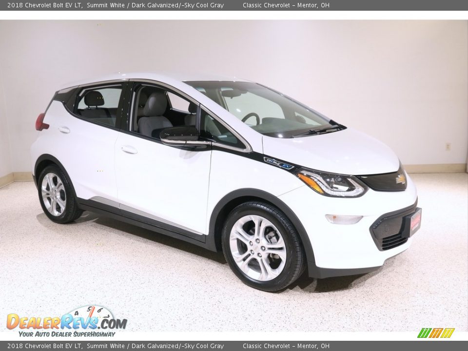 2018 Chevrolet Bolt EV LT Summit White / Dark Galvanized/­Sky Cool Gray Photo #1