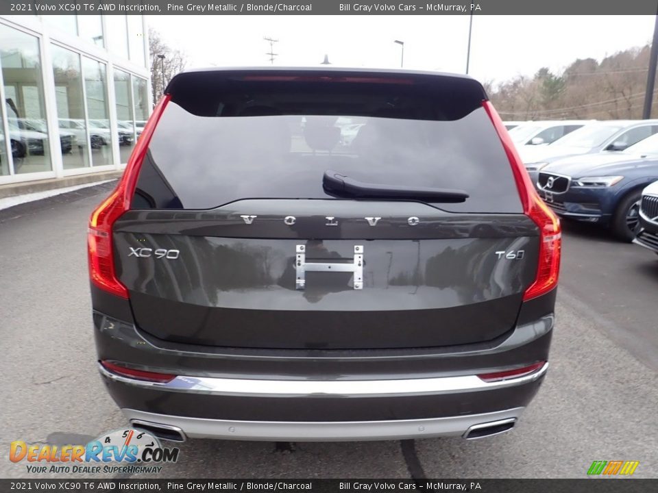 2021 Volvo XC90 T6 AWD Inscription Pine Grey Metallic / Blonde/Charcoal Photo #3