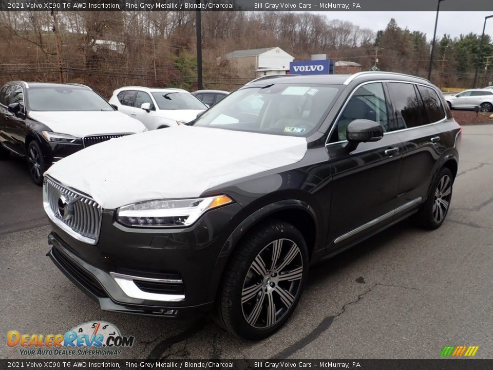 2021 Volvo XC90 T6 AWD Inscription Pine Grey Metallic / Blonde/Charcoal Photo #5