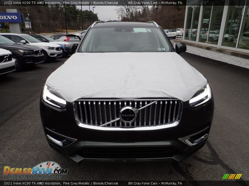 2021 Volvo XC90 T6 AWD Inscription Pine Grey Metallic / Blonde/Charcoal Photo #6