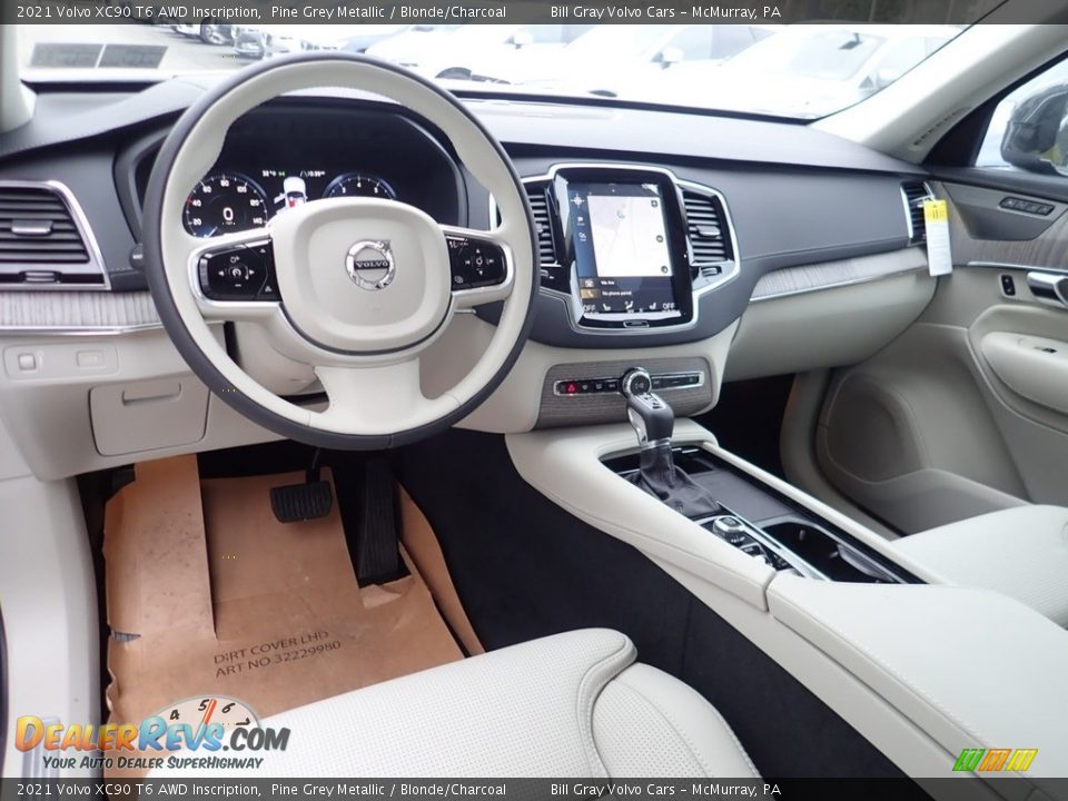 2021 Volvo XC90 T6 AWD Inscription Pine Grey Metallic / Blonde/Charcoal Photo #10