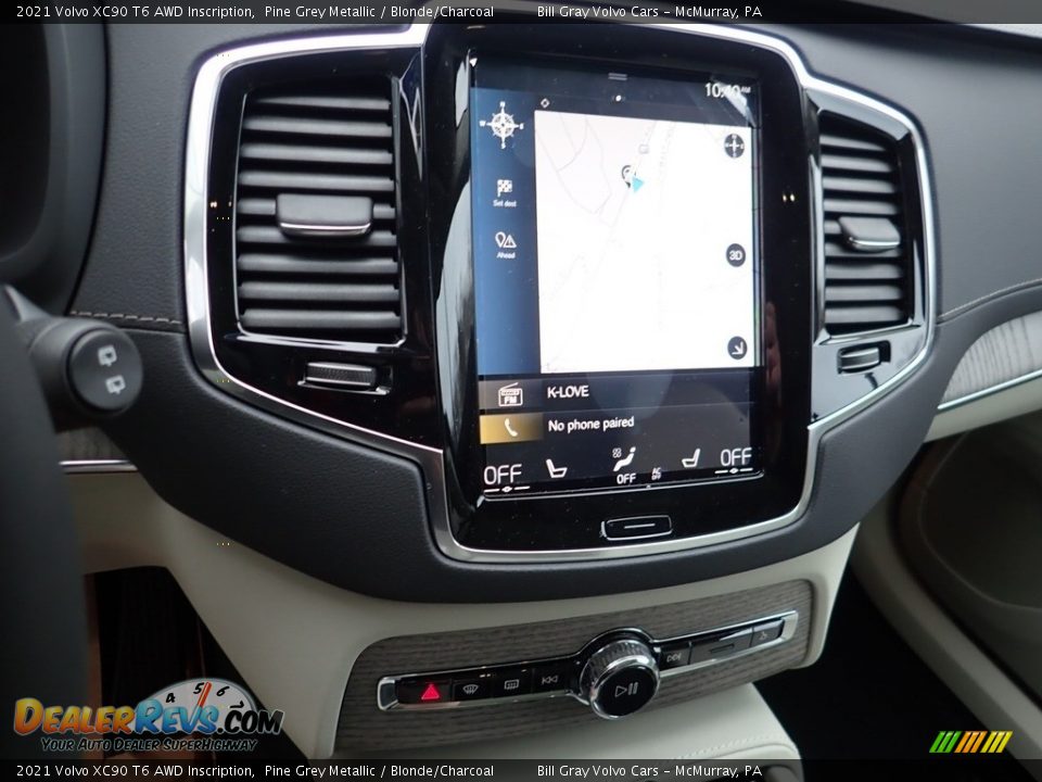2021 Volvo XC90 T6 AWD Inscription Pine Grey Metallic / Blonde/Charcoal Photo #14