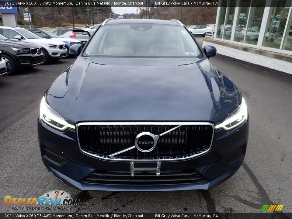 2021 Volvo XC60 T5 AWD Momentum Denim Blue Metallic / Blonde/Charcoal Photo #6
