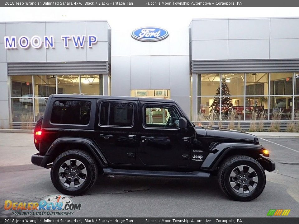 2018 Jeep Wrangler Unlimited Sahara 4x4 Black / Black/Heritage Tan Photo #1