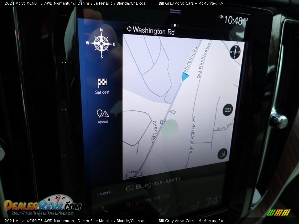 2021 Volvo XC60 T5 AWD Momentum Denim Blue Metallic / Blonde/Charcoal Photo #13