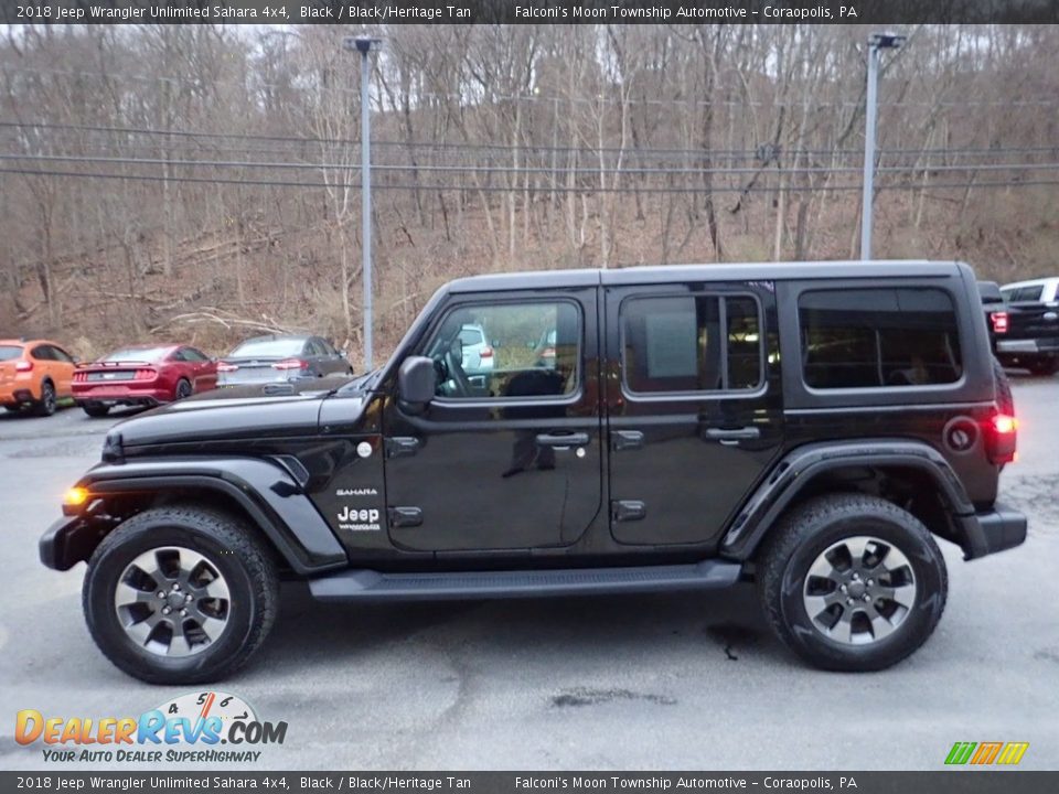 2018 Jeep Wrangler Unlimited Sahara 4x4 Black / Black/Heritage Tan Photo #5