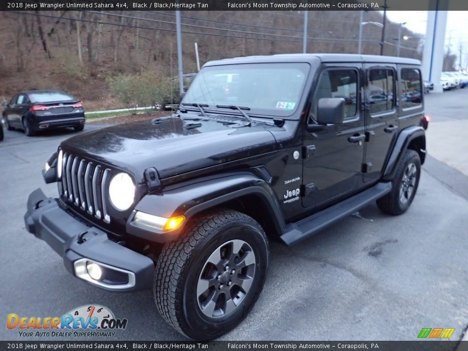 2018 Jeep Wrangler Unlimited Sahara 4x4 Black / Black/Heritage Tan Photo #6