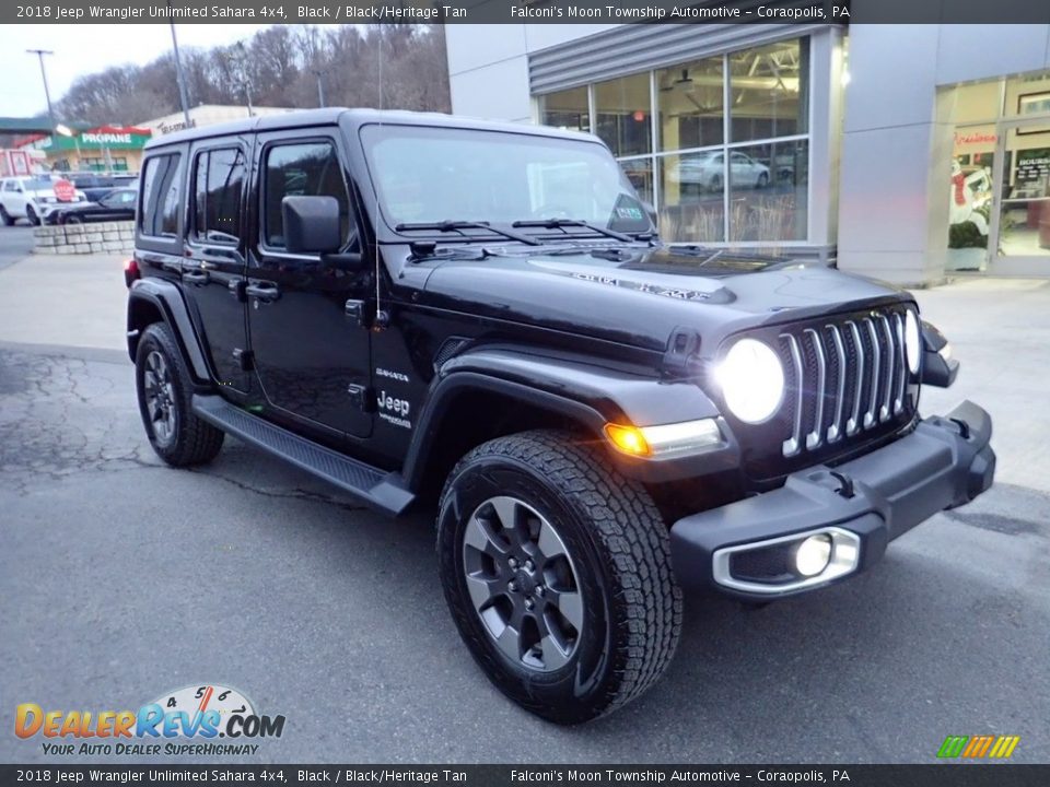 2018 Jeep Wrangler Unlimited Sahara 4x4 Black / Black/Heritage Tan Photo #8