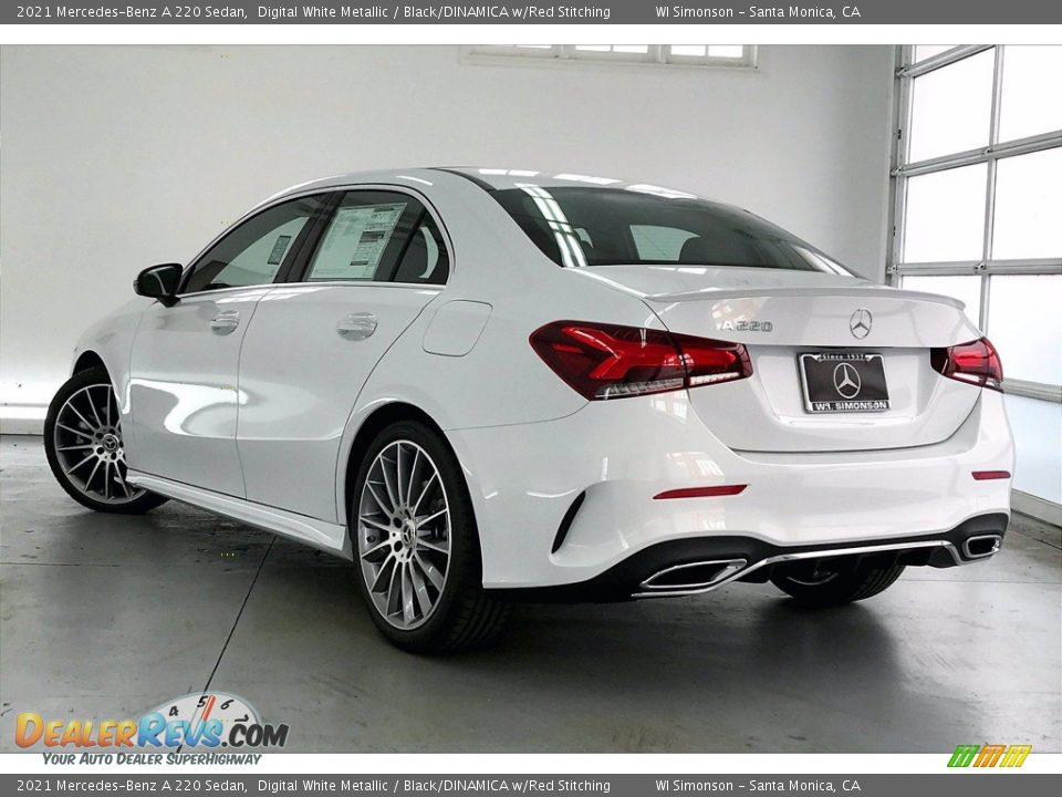 2021 Mercedes-Benz A 220 Sedan Digital White Metallic / Black/DINAMICA w/Red Stitching Photo #2