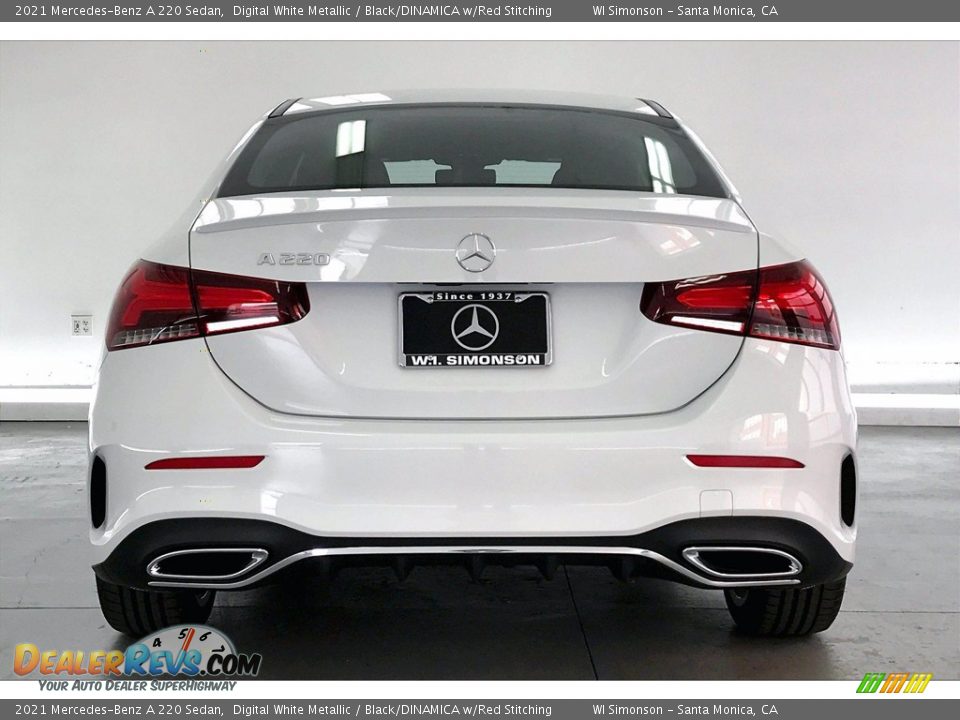 2021 Mercedes-Benz A 220 Sedan Digital White Metallic / Black/DINAMICA w/Red Stitching Photo #3