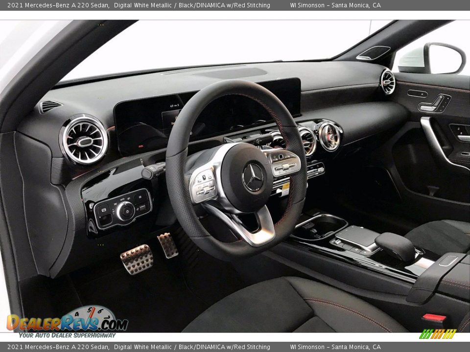 2021 Mercedes-Benz A 220 Sedan Digital White Metallic / Black/DINAMICA w/Red Stitching Photo #4