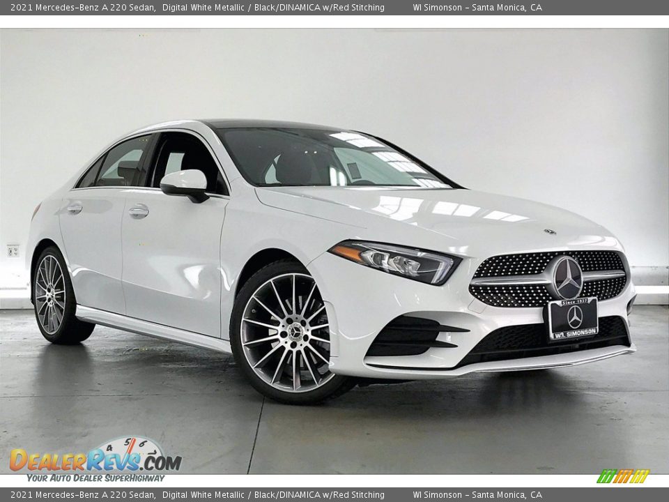 2021 Mercedes-Benz A 220 Sedan Digital White Metallic / Black/DINAMICA w/Red Stitching Photo #12